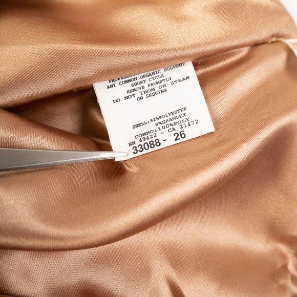 Vintage JESSICA MCCLINTOCK for Gunne Sax gold sequin party dress size 3 - Picture 6 of 10